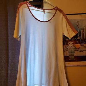 Lularoe tee-shirt dress white mauve small